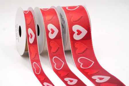 Weißes & rotes Valentinstagsherz Jacquardband_AI-KN